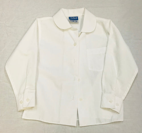 Girls White Winter Shirt (Peter Pan Collar)